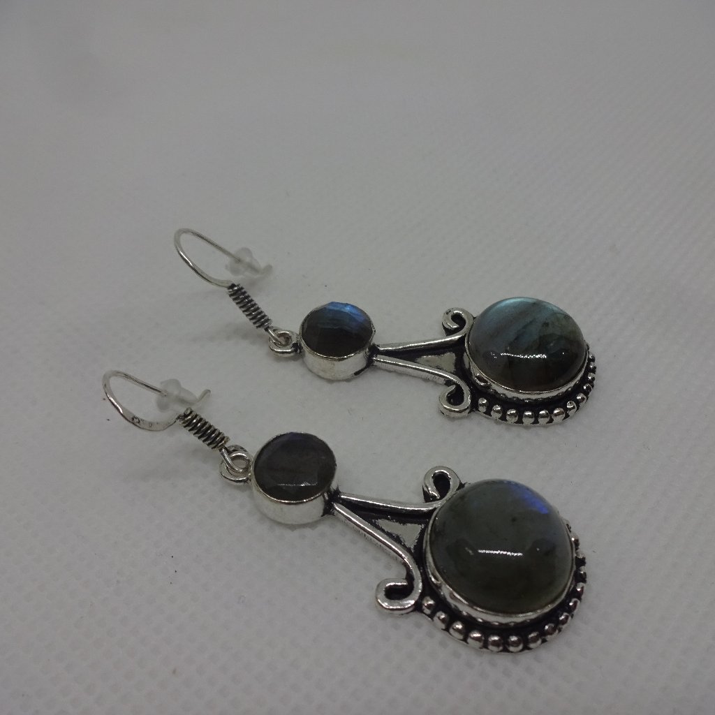 Elegant Labradorite Handmade Sterling Dangle Earrings 758